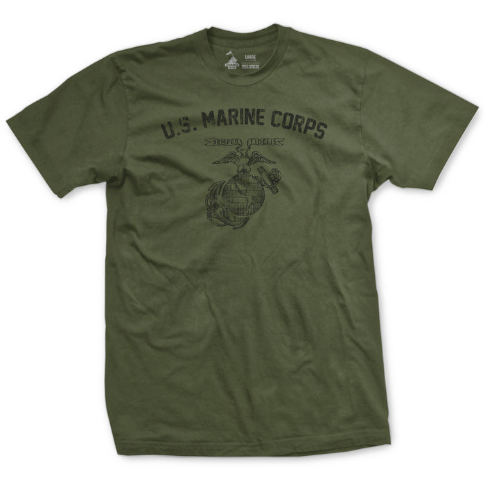 WW2 Vintage USMC Training OD T-Shirt